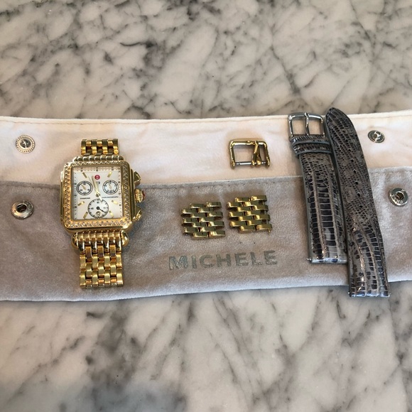 Michele Deco Diamond gold watch - Picture 2 of 9